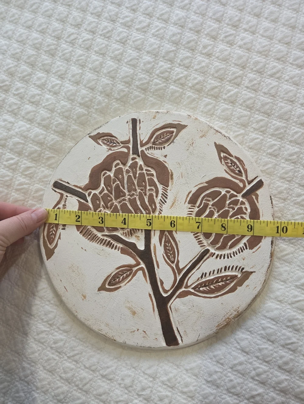 Ceramic Matters for West Elm Floral Trivet Candle Tray Wall Art 10